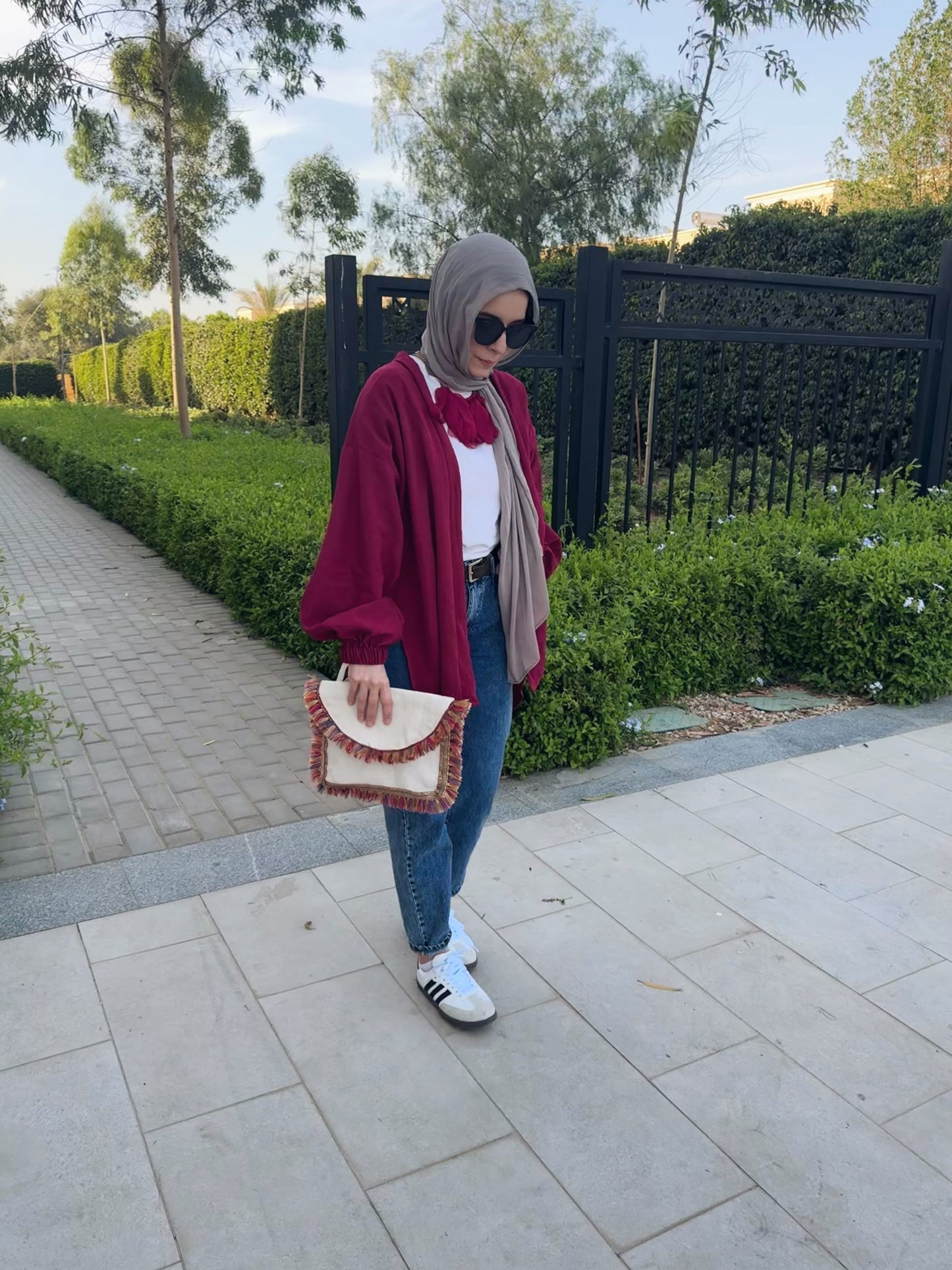 Linen Cardigan-Burgundy