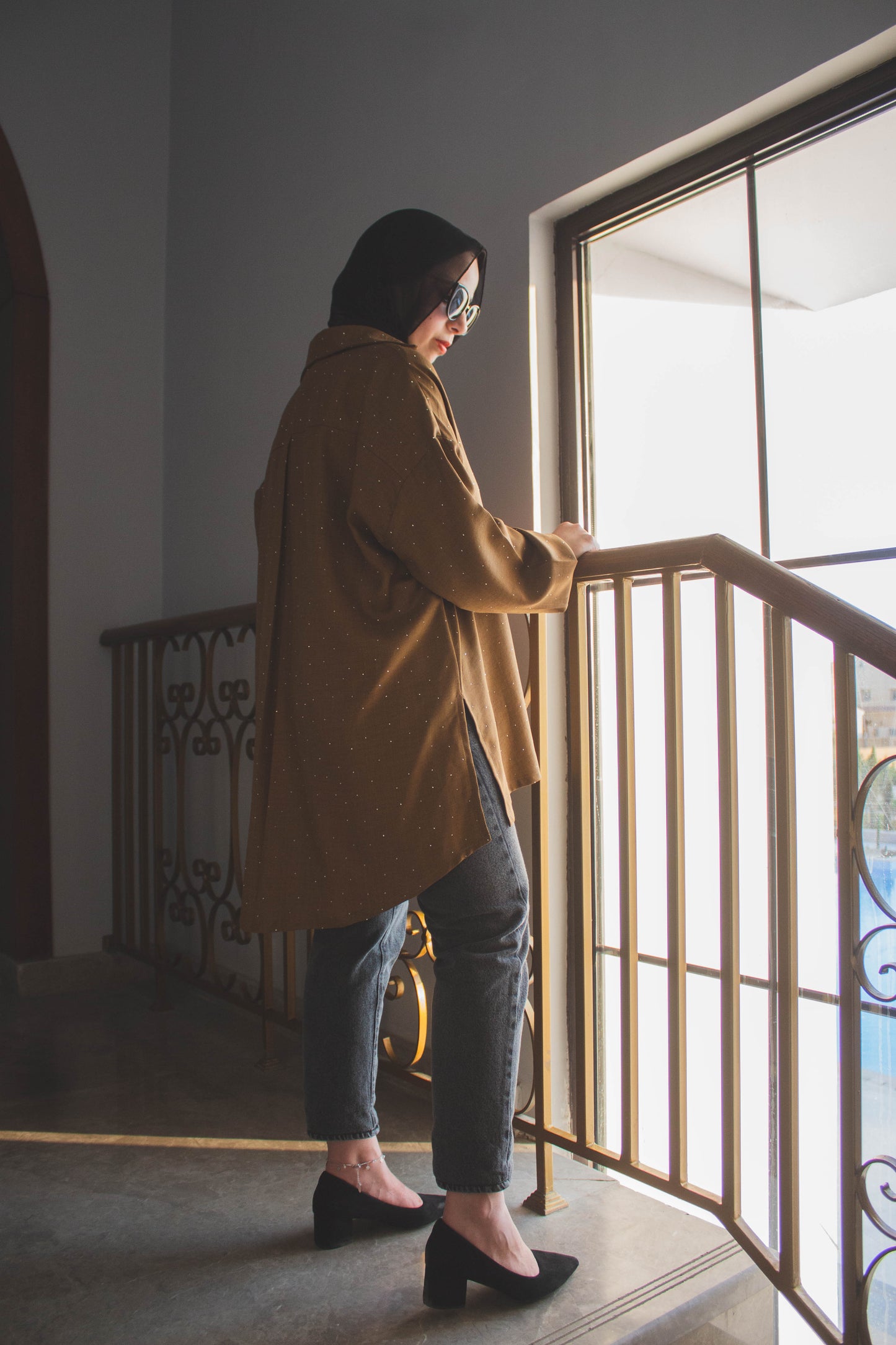 Glow Studded Shirt - Mocha