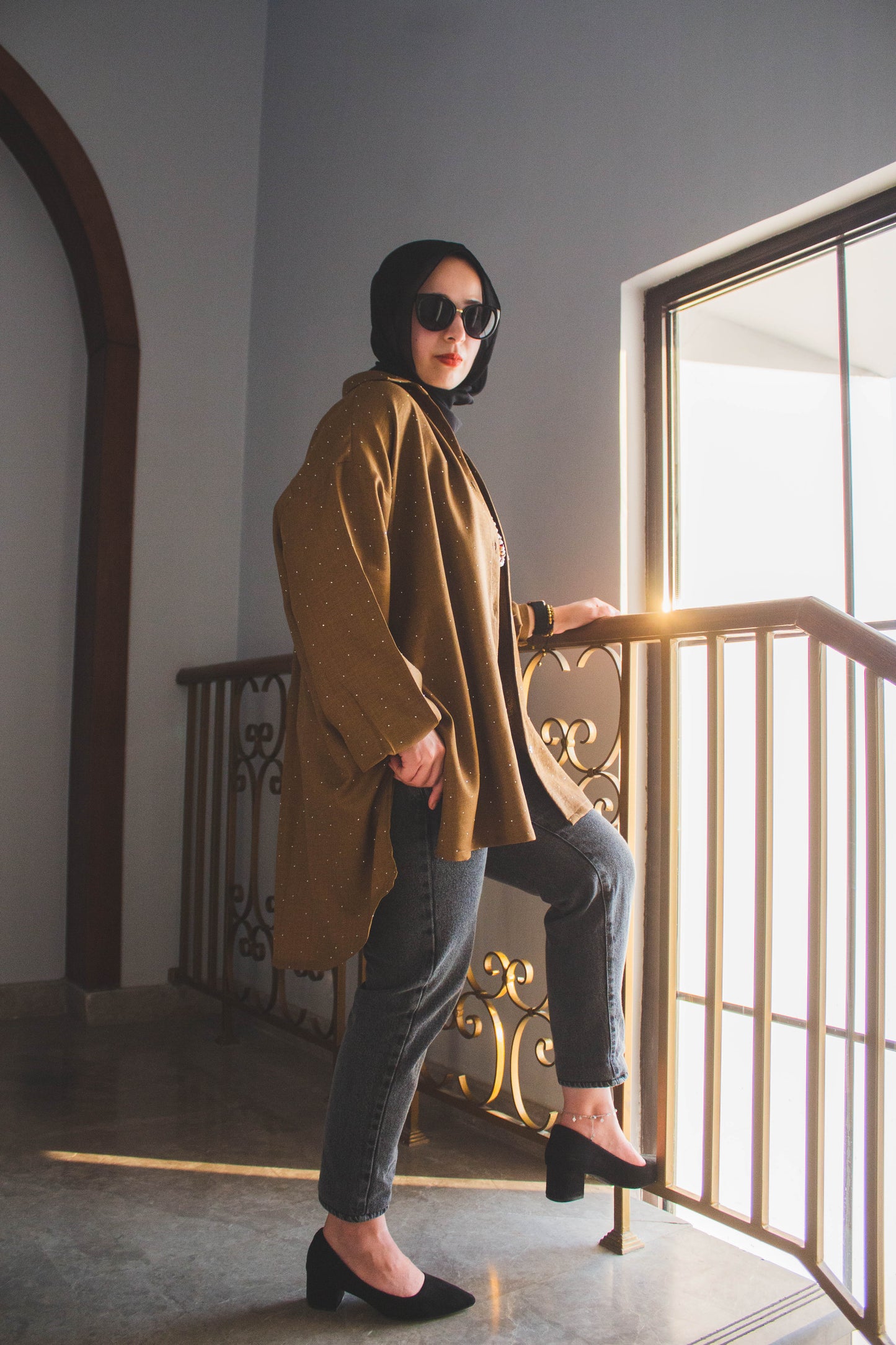 Glow Studded Shirt - Mocha