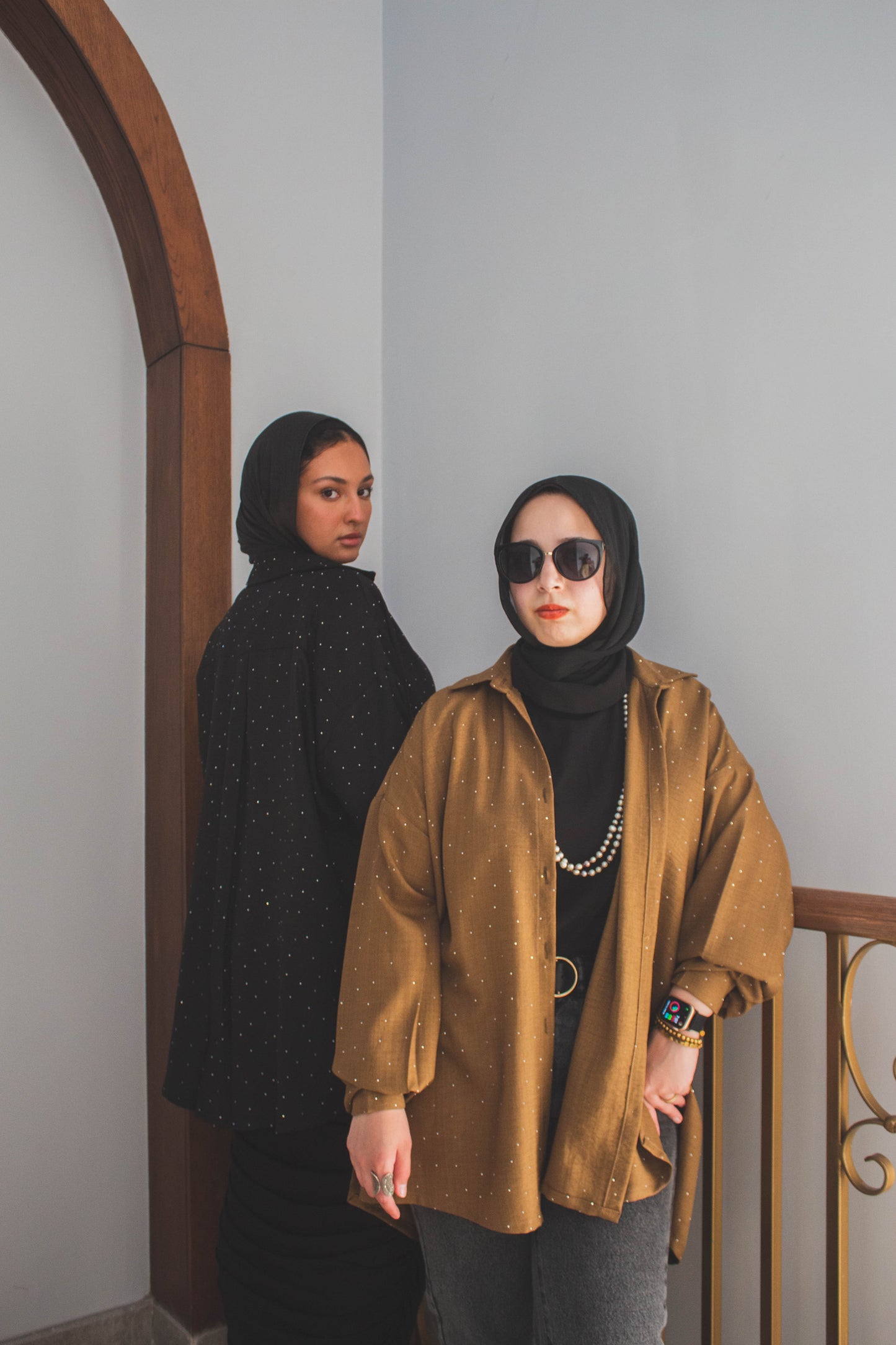Glow Studded Shirt - Mocha