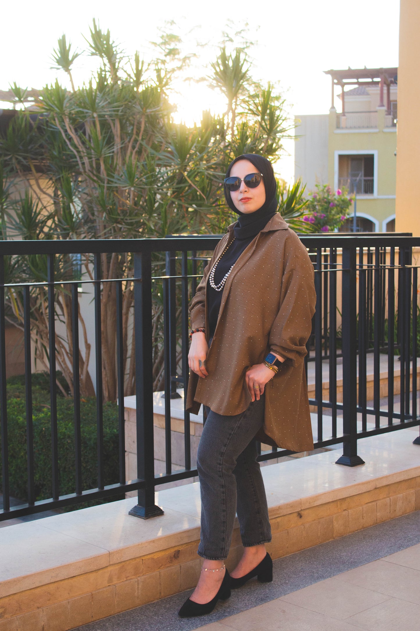 Glow Studded Shirt - Mocha